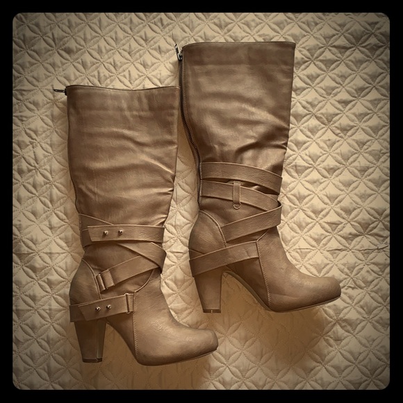 Madden Girl Shoes - Tan boots